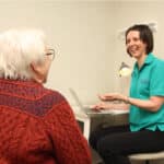 physiotherapy consultation with client